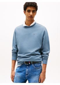 Tommy Jeans Herren Sweatshirt "TJM REG S FLAG CREW"blau moment, casual, Gr. XXL, unifarben, Sweatware, Obermaterial: 80% Baumwolle, 20% Polyester,