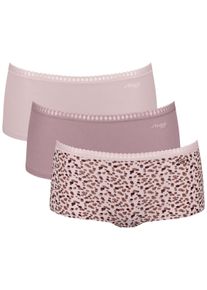 Sloggi Damen Panty "GO Crush Short C3P", Gr. L1, multiple colours, Single Jersey, Obermaterial: 95% Polyamid, 5% Elasthan, Unterhosen, mit