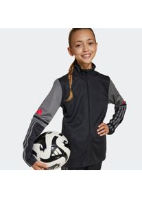 Kinder Trainingsjacke "SQ25 TR JKT Y"schwarz, team grau four, pure ruby, sportlich, Gr. 140, adidas Performance, Obermaterial: 100% Polyester, Jacken