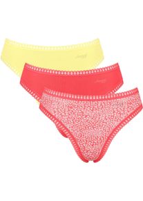 Sloggi Damen Slip "GO Crush High leg C3P", Gr. L15, multiple colours, Single Jersey, Obermaterial: 95% Baumwolle, 5% Elasthan, Unterhosen, mit