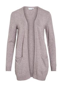 Vila Damen Strickjacke "VIRIL OPEN L/S KNIT CARDIGAN - NOOS"toadstool detail:light melange, modisch, Gr. L, meliert, Strick, Obermaterial: 50%