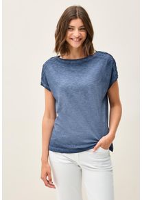 Cecil Damen T-Shirturban navy blau, casual, Gr. S, unifarben, Web, 100% Baumwolle, Shirts, aus reiner Baumwolle