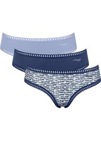 Sloggi Damen Slip "GO Crush Hipster C3P", Gr. L3, multiple colours, Single Jersey, Obermaterial: 95% Baumwolle, 5% Elasthan, Unterhosen, mit