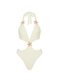 MODA MINX Damen Badeanzug "Starfish Plunge", beige, feminin, Gr. XS, unifarben, 82% Polyamid, 18% Elasthan, Badeanzüge, mit tollen Cut-Outs