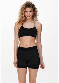 Only Play Damen Sport-Bustier "ONPLEA SEAM SPORTS BRA", schwarz, sportlich, Gr. L, unifarben, Jersey, Obermaterial: 92% Polyamid, 8% Elasthan, BHs
