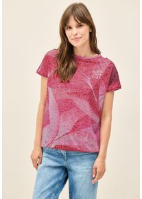 Cecil Damen Print-Shirtglazed apple rot, casual, Gr. XL, bedruckt, Stoff, 65% Polyester, 35% Viskose, Shirts, mit Elastikbund