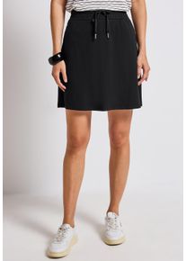 Street One Damen Minirock, schwarz, casual, Gr. 46, unifarben, Stoff, 95% Viskose, 5% Elasthan, Röcke, mit Elastikbund