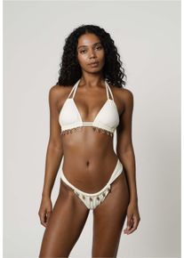 MODA MINX Damen Bikini-Hose, beige, Gr. XL, unifarben, 82% Polyamid, 18% Elasthan, Badehosen, mit tollen Muschel-Elementen