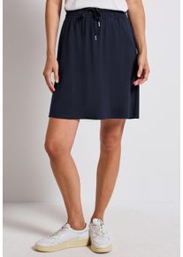 Street One Damen Minirock, blau, casual, Gr. 32, unifarben, Stoff, 95% Viskose, 5% Elasthan, Röcke, mit Elastikbund