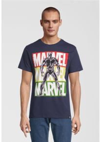 Recovered Herren T-Shirt "Marvel Black Panther Pop Art Navy", blau, casual, Gr. XL, bedruckt, 100% Baumwolle, Shirts, mit angesagtem Black