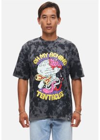 Recovered Herren T-Shirt "Spongebob Aching Tentacles", schwarz, casual, Gr. XXL, bedruckt, 100% Baumwolle, Shirts, mit coolem Thaddäus Tentakel-Print