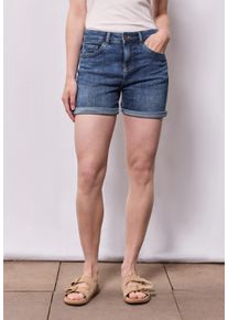 Damen Comfort-fit-Jeansdunkelblau wash, casual, Gr. 28, STREET ONE STUDIO, unifarben, Jeans, 79% Baumwolle, 15% Polyester, 4% Elastomultiester, 2%