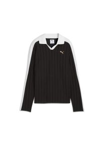 Puma Damen Poloshirt "T7 Relaxed Langarm-Polo Damen", schwarz, Gr. XS, Obermaterial: 100% Baumwolle; Kragen: 100% Baumwolle; Einsatz: 100% Baumwolle,
