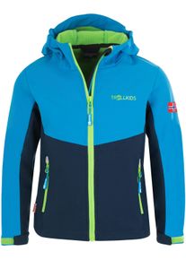 Trollkids Kinder Softshelljacke "KIDS KRISTIANSAND JACKET"navy, medium blau, grün, sportlich, Gr. 140, Obermaterial: 94% Polyamid, 6% Elasthan, Jacken