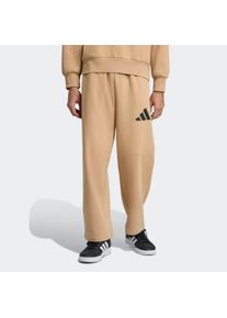 Herren Sporthose "M WIDE PANT FL"warm sandstone, schwarz, sportlich, Gr. XXL, adidas Sportswear, Obermaterial: 55% Baumwolle, 36% Polyester, 9%