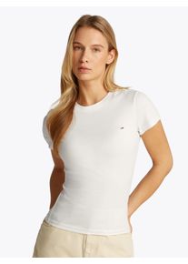 Tommy Jeans Damen T-Shirt "TJW 2PACK C-NECK TEE"ecru, sweet blau, casual, Gr. XS, unifarben, Single Jersey, Obermaterial: 100% Baumwolle, Shirts, mit