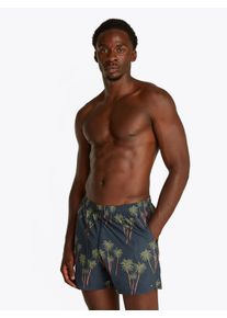 Herren Badeshorts "MEDIUM DRAWSTRING PRINT"palm tropic aop desert sky, casual, Gr. S, Tommy Hilfiger Swimwear, gemustert, Polyamid, Badehosen, mit