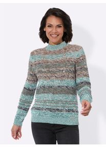 Casual Looks Damen Strickpullover "Pullover"jade, braun, meliert, Gr. 36, gemustert, mehrfarbig, gestreift, 58% Baumwolle, 42% Polyacryl, Pullover