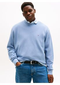 Tommy Hilfiger Big & Tall Herren Rundhalspullover "BT-ESSENTIAL STRUCTURE CREW NECK"brisk blau, casual, Gr. XXL, TOMMY HILFIGER BIG & TALL, unifarben, Strick, Obermaterial: