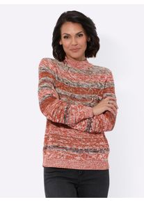 Casual Looks Damen Strickpullover "Pullover"rostrot, braun, meliert, Gr. 36, gemustert, mehrfarbig, gestreift, 58% Baumwolle, 42% Polyacryl, Pullover