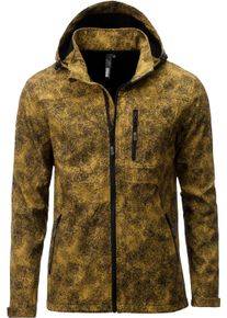 LPO Herren Softshelljacke "SHELBY PEAK III MEN", gelb, casual, Gr. M, 96% Polyester; 4% Elastan, Jacken, mit abnehmbarer Kapuze
