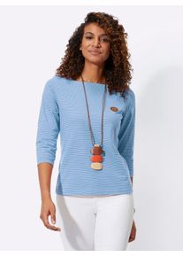 Casual Looks Damen 3/4-Arm-Shirt "Ringelshirt", blau, Gr. 42, gemustert, mehrfarbig, gestreift, 100% Baumwolle, Shirts