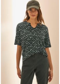 Cecil Damen Tunikashirtslate khaki, casual, Gr. XS, bedruckt, Jersey, Obermaterial: 50% Baumwolle, 50% Modal, Shirts, mit All-Over Print