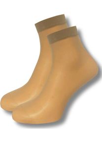 Janastyle Damen Feinsöckchen "Silk-Feeling Söckchen", beige, Polyamid, Elasthan, Socken, Universalgröße, angenehmes Tragegefühl, 20 DEN, druckfreier
