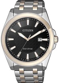 Citizen Herren Solaruhr, silber, Armbanduhren, Armbanduhr, Herrenuhr, Datum, Saphirglas, Lederarmband