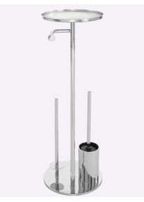 Badaccessoire-Set HEINE HOME, silber, Glas, Chrom, Badaccessoires-Sets