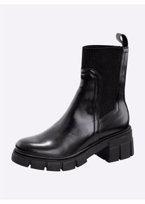 Heine Damen Stiefelette, Gr. 41, schwarz, Leder, Glattleder, modisch, Schuhe