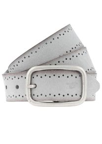 Mustang Damen Ledergürtel, grau, klassisch,feminin,modisch, Gr. 105, gemustert, Rindsleder, Gürtel, Robustes, genarbtes Rindsleder mit Lochstanzung,