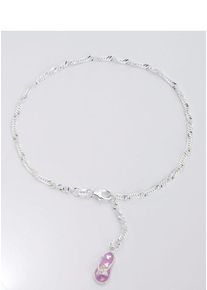 Firetti Fußkette mit Anhänger "Schmuck Geschenk Silber 925 Körperschmuck Zehentrenner Singapurkette", Silber 925 (Sterlingsilber), bunt, Silber 925