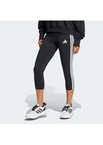 Damen Leggings "W 3S 34 LEG", schwarz, sportlich, Gr. S, adidas Sportswear, Obermaterial: 93% Baumwolle, 7% Elasthan, Hosen