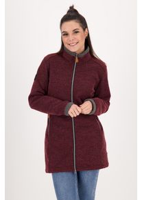 DEPROC Active Damen Strickmantel "AMYWOOD LONG", rot, casual, Gr. 40, 90% Polyester; 7% Baumwolle; 3% Elasthan, Mäntel, außergewöhnlicher