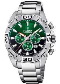 Festina Herren Chronograph "Chrono Bike 2021", silber, Armbanduhren, Armbanduhr, Quarzuhr, Herrenuhr, Stoppfunktion, Edelstahlarmband