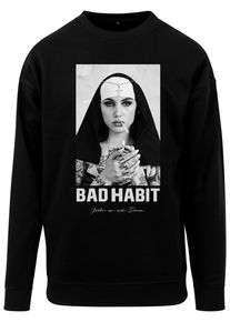 MisterTee Herren Rundhalspullover "MisterTee Herren Bad Habit Crewneck", schwarz, casual, Gr. XXL, unifarben, 65% Baumwolle, 35% Polyester, Pullover
