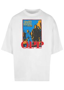 Merchcode Herren T-Shirt "Merchcode Herren Naughty By Nature - OPP Vint Huge Tee", weiß, casual, Gr. M, bedruckt, 100% Baumwolle, Shirts