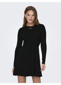 Only Damen Strickkleid "ONLFIA LS CABLE DRESS KNT", schwarz, modisch, Gr. S, unifarben, Strick, Obermaterial: 50% Viskose, 27% Nylon, 23% Polyester,