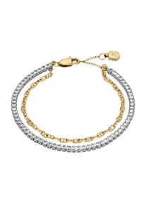 Fossil Damen Tennisarmband "Schmuck Geschenk Metall HERITAGE, JA7281998", Metall, gold, Metall, Armbänder, mit Zirkonia (synth.)