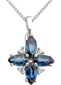 Firetti Damen Ketten-Anhänger "Schmuck Geschenk Gold 333 Halsschmuck Anhänger Blume Edelstein", 0,02 ct P2 = erkennbare Einschlüsse, Weißgold