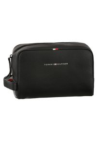 Tommy Hilfiger Damen Kosmetiktasche "ESSENTIAL PU WASHBAG", schwarz, Lederimitat, Taschen, in schlichter Optik