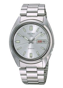 Seiko Damen Automatikuhr "Seiko 5", silber, Armbanduhren, Armbanduhr, Mechanische Uhr, Herrenuhr, Damenuhr, Tag, Datum