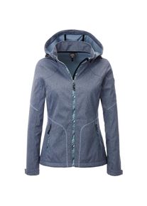 DEPROC Active Damen Softshelljacke "SOUTH TWIN PEAK WOMEN", blau, casual, Gr. 46, 100% Polyester, Jacken, mit abnehmbarer Kapuze