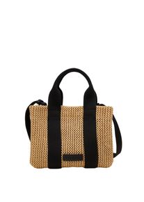 Marc O'Polo MARC O'POLO Damen Umhängetasche "in Crochet-Raffia-Bast-Optik", schwarz, Obermaterial: 100% Polypropylen, unifarben, Taschen