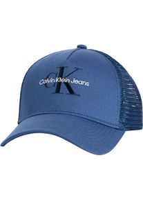Damen Baseball Cap "MONOLOGO 5 PANEL MESH BACK CAP", blau, casual, Calvin Klein Jeans, unifarben, Stoff, Baumwolle, Caps, mit Logostickerei