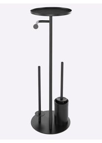 Badaccessoire-Set HEINE HOME, schwarz, Glas, Chrom, Badaccessoires-Sets