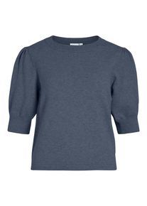 Vila Damen Strickpullover "VIRIL 2/4 SLEEVE O-NECK KNIT TOP - NOOS"vintage indigo detail:schwarz melange, modisch, Gr. S, meliert, Strick,