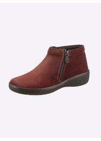 Casual Looks Damen Stiefelette, Gr. 40, rot, Veloursleder, sportlich, Schuhe