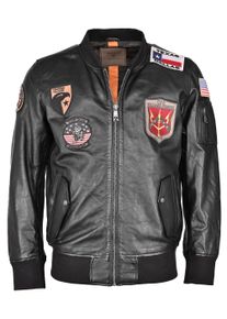 Top Gun Herren Lederjacke "TG2020212112", schwarz, Gr. S, Obermaterial: 100% Leder, Lamm / Futter: 100% Baumwolle, Jacken